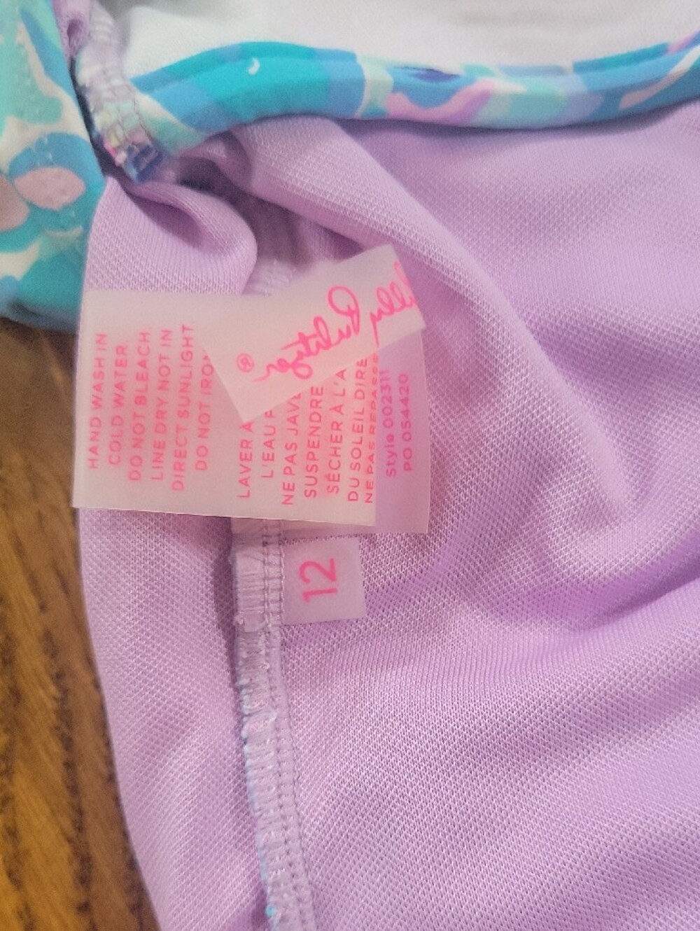 Lilly Pulitzer Halter One-Piece Swimsuit in Aqua & Pink, Size 12 - Picture 6 of 7